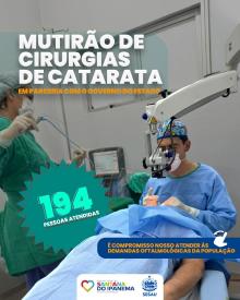 Prefeitura de Santana do Ipanema realiza Mutirão de Cirurgias de Catarata em parceria com o Governo de Alagoas